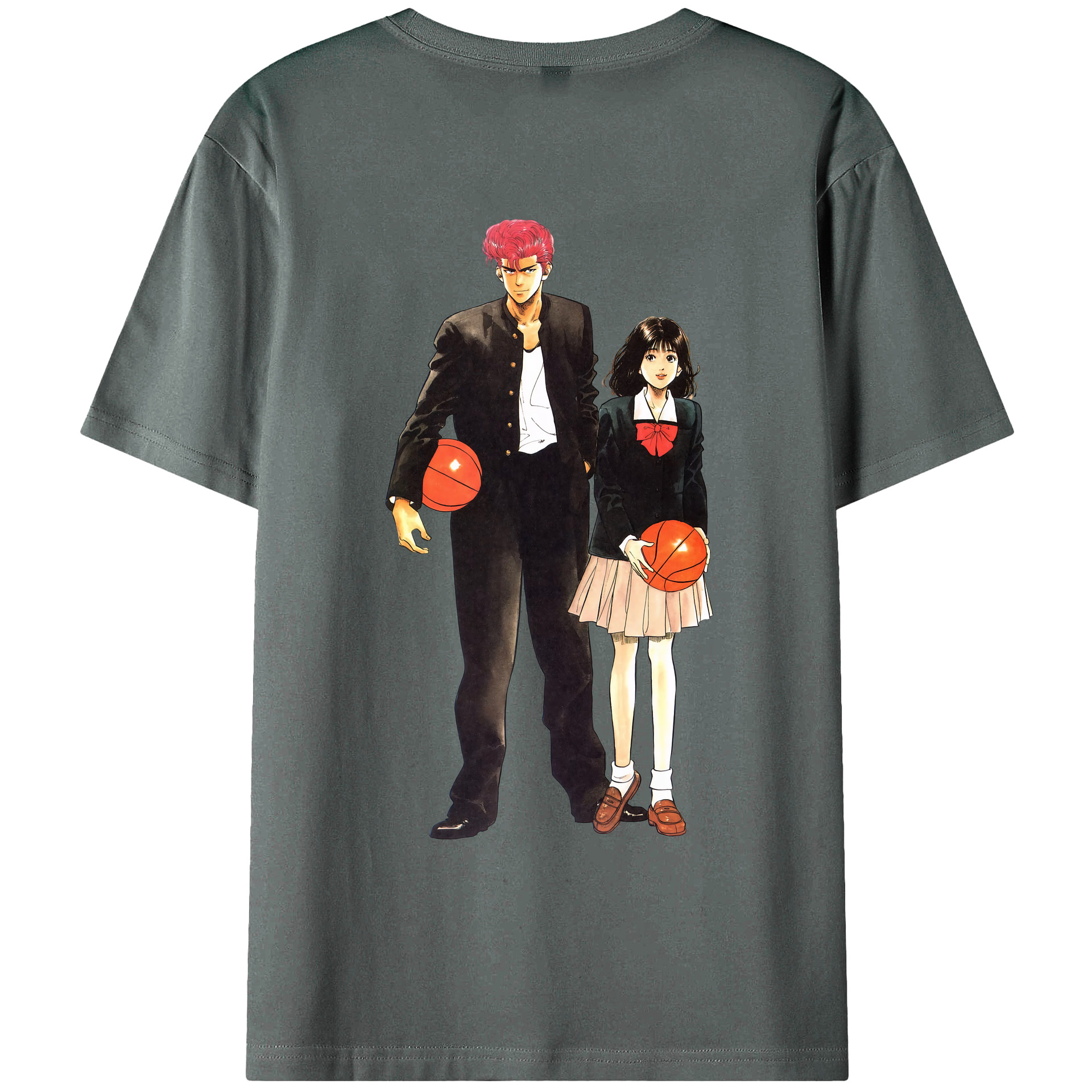 （画像用） SLAM DUNK／スラムダンク 綿100％ メンズ半袖Tシャツ（バックプリント） 通気性